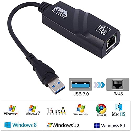 FENTICO USB Ethernet Adapter, FENTICO USB 3.0 A to 10/100/1000 Gigabit Wired LAN Network Converter Compatible with Windows, MacBook, macOS, Mac Pro Mini, Surface Pro, Laptop, PC, and Other USB Device - Image 2