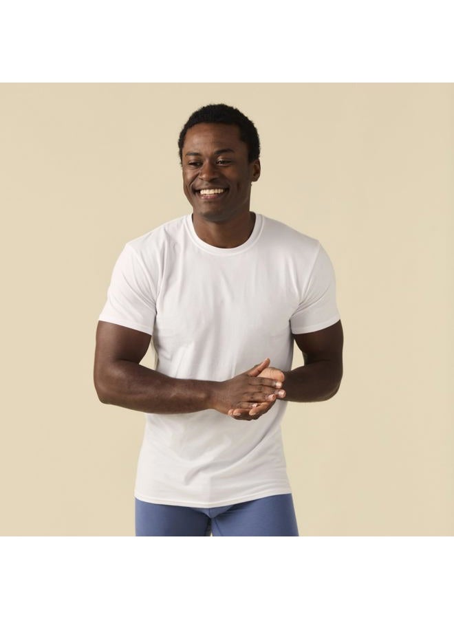 Gildan men's cotton stretch t-shirts, multipack, artic white (crew 3-pack), m - Image 2