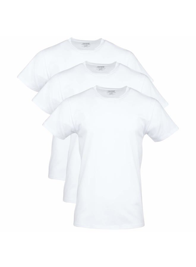 Gildan men's cotton stretch t-shirts, multipack, artic white (crew 3-pack), m - Image 1