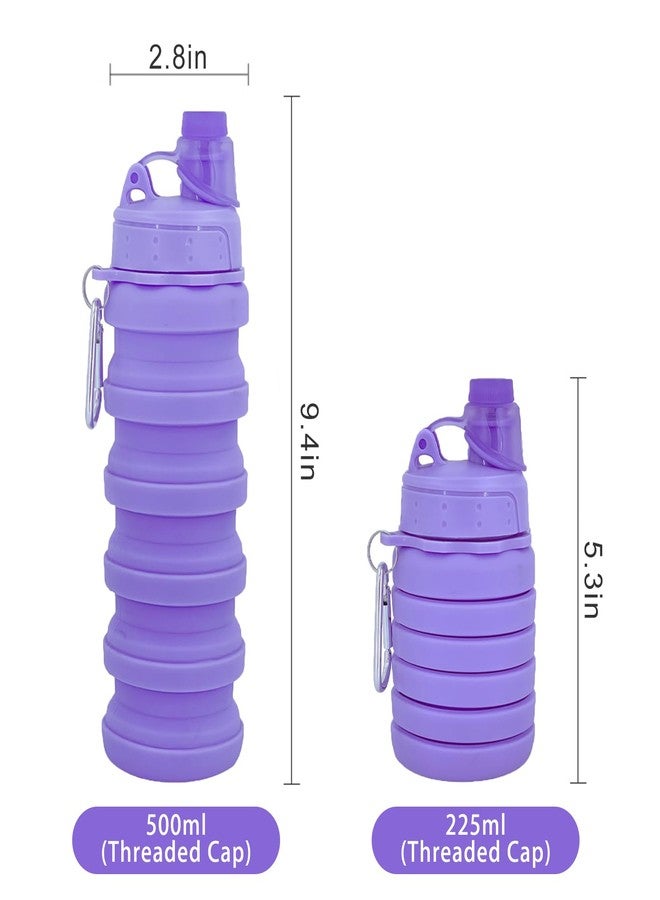YCTMALL Collapsible Water Bottles Two Pack Travel Sports Portable Sport Water Bottle comes with mountaineering Buckle 500ml silicone Water-proof camping water bottle (Dark Blue and Dark Blue Color) - Image 5