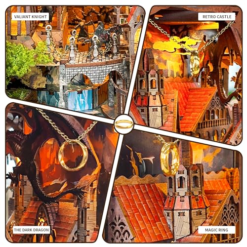 SUDOPOR DIY Book Nook KitNew DIY Dollhouse Booknook Bookshelf Insert Decor3D Wooden Puzzles with LEDBook Nook Miniature KitBirthday Easter Home Decor for Teens Adult Spirit Valley of The Magic Ring - Image 5