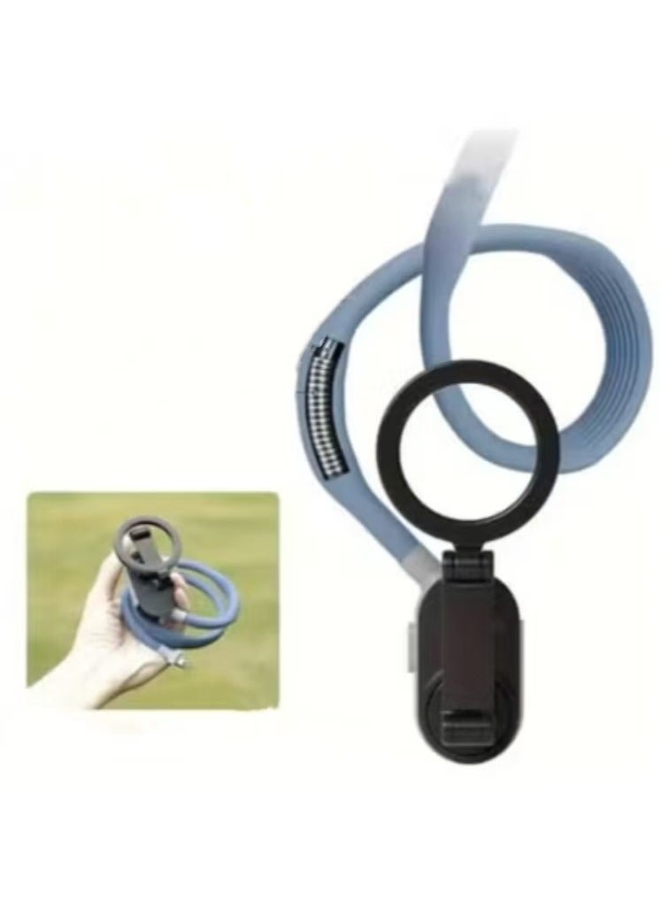 Captaintech Magnetic Neck Mount for Phones, Cell Phone Holder Stand Hanging on Neck POV/Vlog Selfie Hand Free Necklace Phone Strap Video Recording for iPhone 15 14 13 12 Series Android Phones (Royal blue)  - Image 4