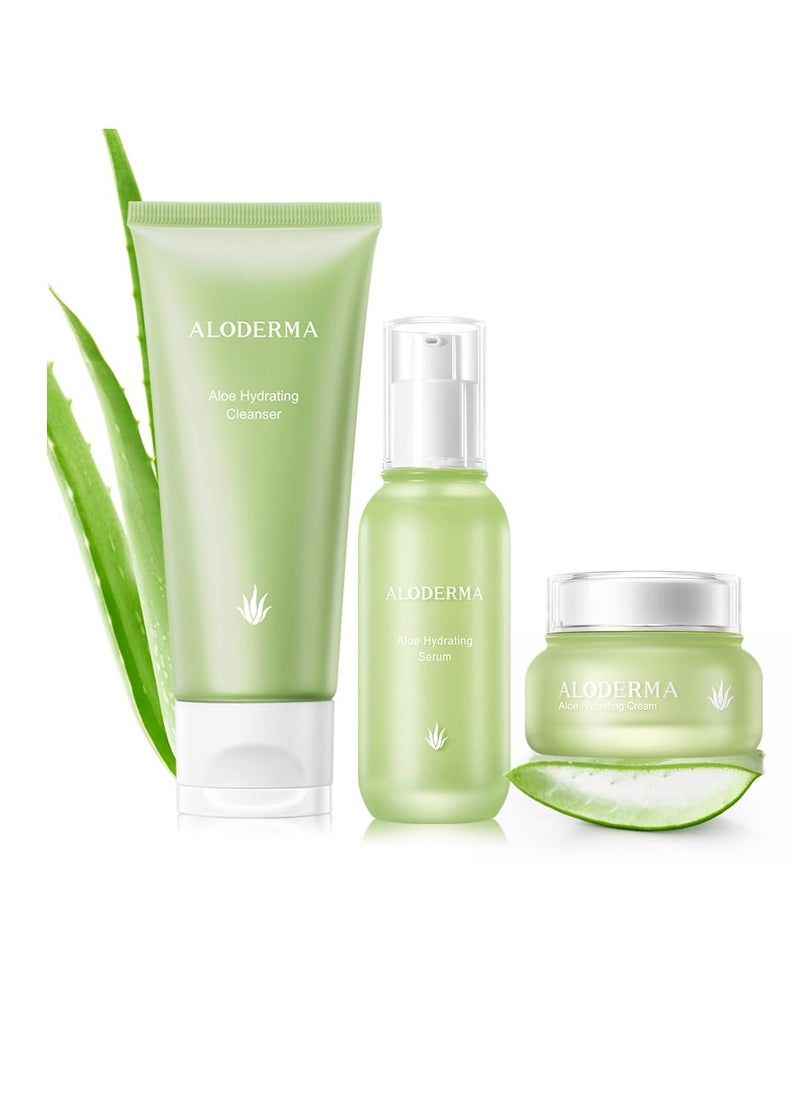 Aloderma Aloderma Travel Size Hydrating Set - 3 Pieces - Cleanser, Cream, Serum  - Image 1