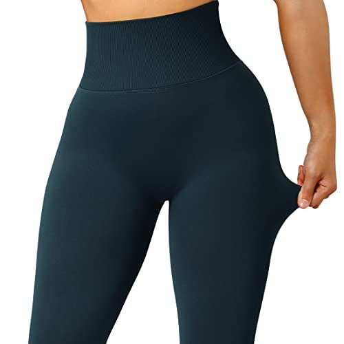 SUUKSESS Scrunch Butt Lifting Seamless Leggings for Women Booty High Waisted Workout Yoga Pants (Deep Green, L) - Image 5