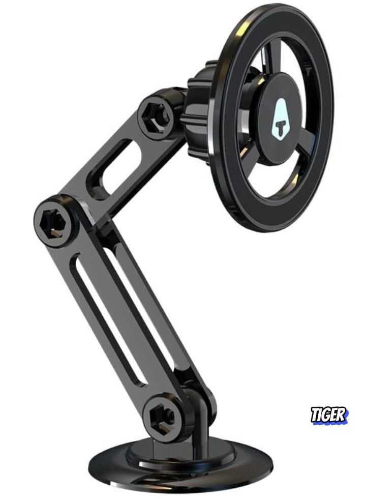 TIGER Title: Magnetic Phone Holder for Car – Hands-Free Dashboard Mount, 360° Adjustable, 100% Metal (Zinc Alloy) for Secure & Stable Phone Positioning - Image 1