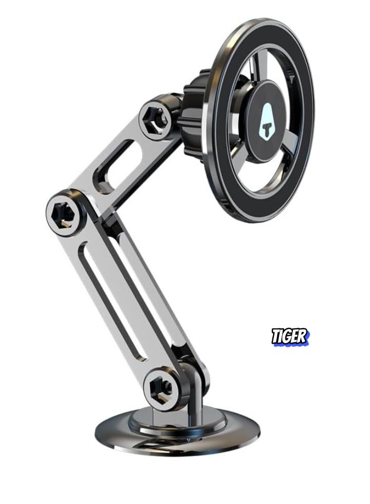 TIGER Title: Magnetic Phone Holder for Car – Hands-Free Dashboard Mount, 360° Adjustable, 100% Metal (Zinc Alloy) for Secure & Stable Phone Positioning - Image 2