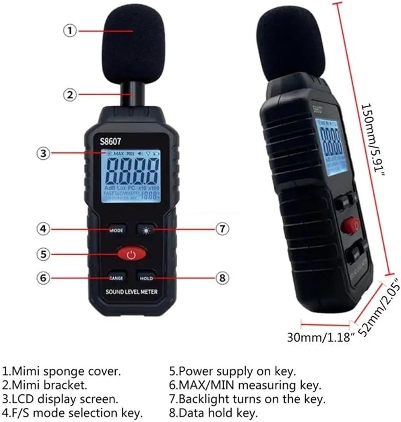 Digital Sound Level Meter Decibel Noise Tester 30 130dB Handheld Portable - Image 3