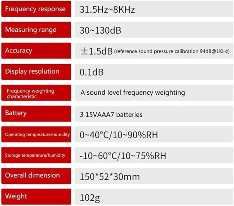Digital Sound Level Meter Decibel Noise Tester 30 130dB Handheld Portable - Image 1