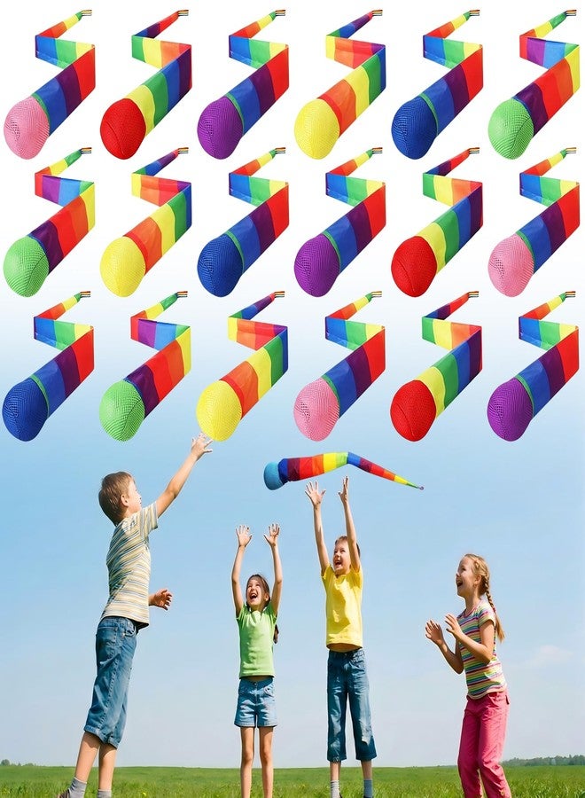 Conderyang 18 Pcs 26 Inch Throw and Catch Balls with Rainbow Tail Soft Sports Comet Balls Colorful Playground Toys Bulk for Kids Adults Physical Equipment for Indoor Outdoor School Classroom Beach Fun Games - Image 1