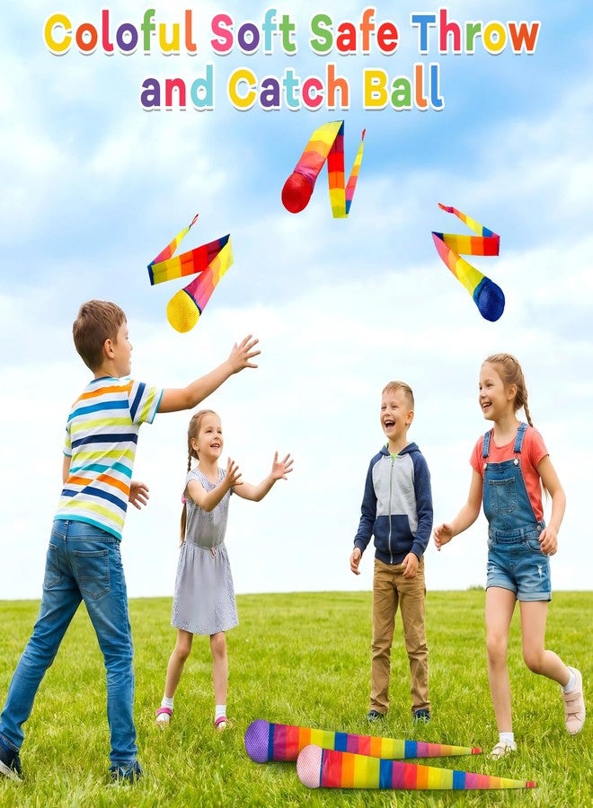 Conderyang 18 Pcs 26 Inch Throw and Catch Balls with Rainbow Tail Soft Sports Comet Balls Colorful Playground Toys Bulk for Kids Adults Physical Equipment for Indoor Outdoor School Classroom Beach Fun Games - Image 4