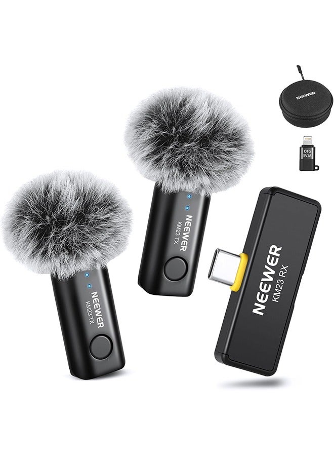 NEEWER Wireless Lavalier Microphone for iPhone Android Tablet PC Laptop 131ft/40m Range Noise Cancellation Omnidirectional Mic for Vlogging Live Streaming (1x RX + 2x TX) - Image 1