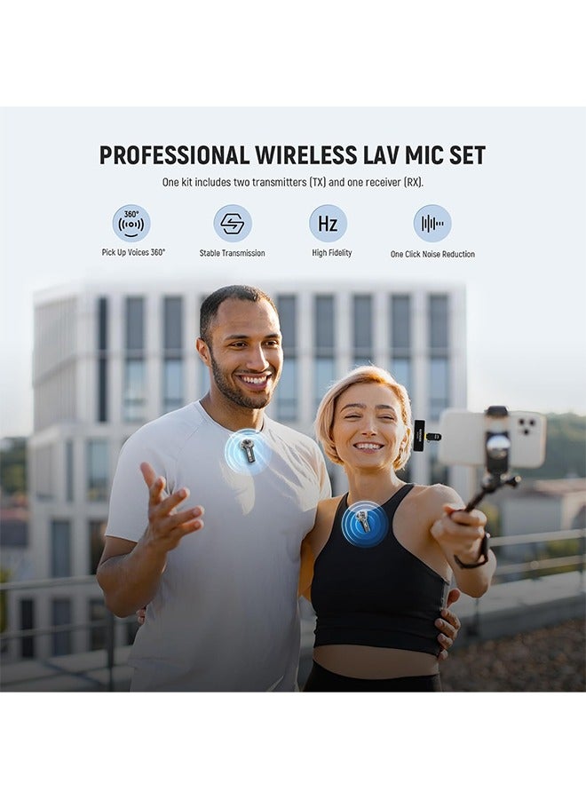 NEEWER Wireless Lavalier Microphone for iPhone Android Tablet PC Laptop 131ft/40m Range Noise Cancellation Omnidirectional Mic for Vlogging Live Streaming (1x RX + 2x TX) - Image 2