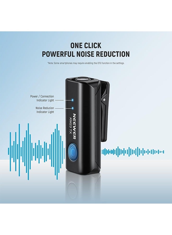 NEEWER Wireless Lavalier Microphone for iPhone Android Tablet PC Laptop 131ft/40m Range Noise Cancellation Omnidirectional Mic for Vlogging Live Streaming (1x RX + 2x TX) - Image 3