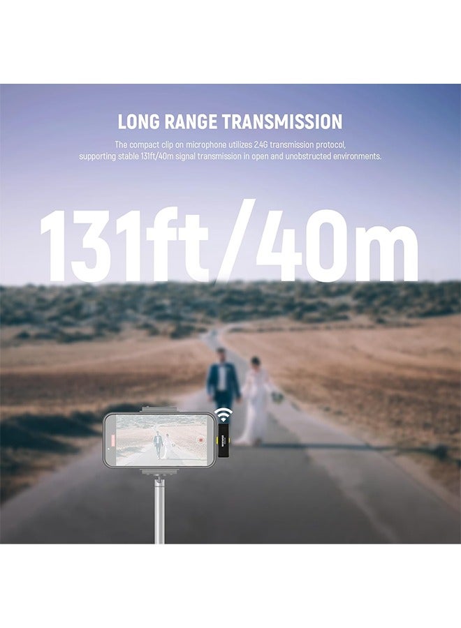 NEEWER Wireless Lavalier Microphone for iPhone Android Tablet PC Laptop 131ft/40m Range Noise Cancellation Omnidirectional Mic for Vlogging Live Streaming (1x RX + 2x TX) - Image 4