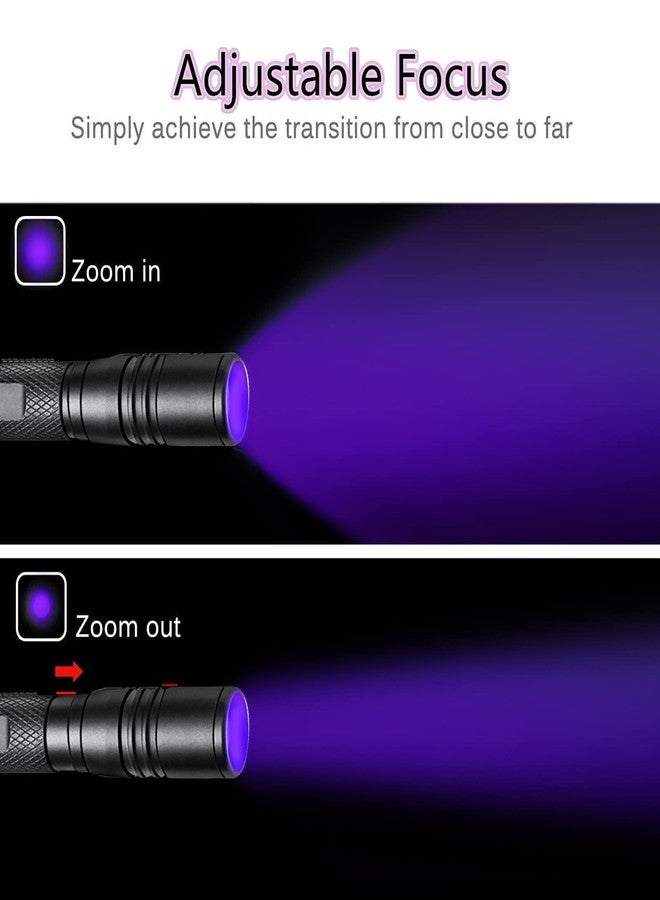 COSMOING UV Flashlight, LED 395nm Ultraviolet Flashlight, Zoomable Pen Blacklight Flashlight IP54 Waterproof Detector for Pet Urine, Cat Dog Stains, Bed Bug, Household Wardrobe Toilet - Image 2