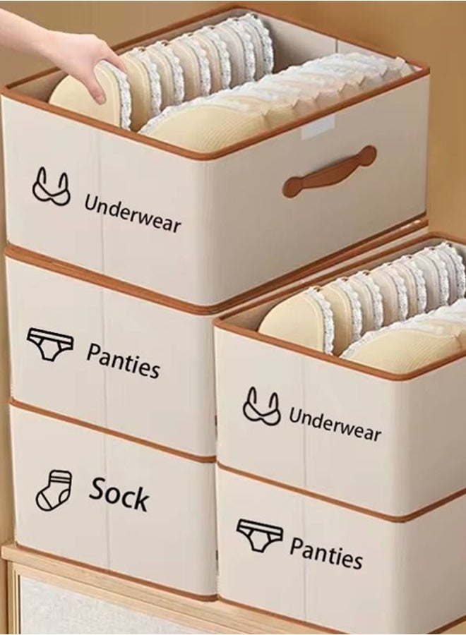 1/2/3 Pack Storage Bins with Lids, Collapsible Closet Organizer Container, Fabric Organizer Box with Handles, Decorative Storage Boxes with Lids for Organizing Clothes, Books, File - Image 3