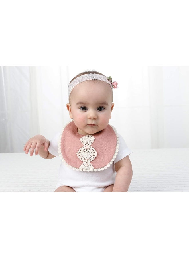 GZMM Baby Bib For Girls,Reversible Waterproof Handmade Natural Cotton Baby Drool Bib 0-12 months 3 Pack - Image 3