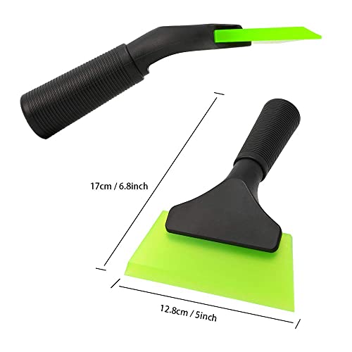 FOSHIO Small Squeegee with 5 Inch Green Rubber Blade Mini Wiper Window Tinting Tools for Mirror Glass Window Cleaner with Non-Slip Handle - Image 4