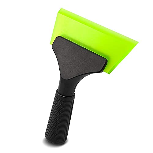 FOSHIO Small Squeegee with 5 Inch Green Rubber Blade Mini Wiper Window Tinting Tools for Mirror Glass Window Cleaner with Non-Slip Handle - Image 2