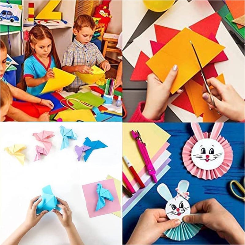 OFIXO 200pcs DIY Square Origami Paper Double Sides Solid Color Folding Paper Multicolor Kids Handmade Scrapbooking Craft Accessories Unruled 15 x 15 Origami Paper (Mixed Color) - Image 3
