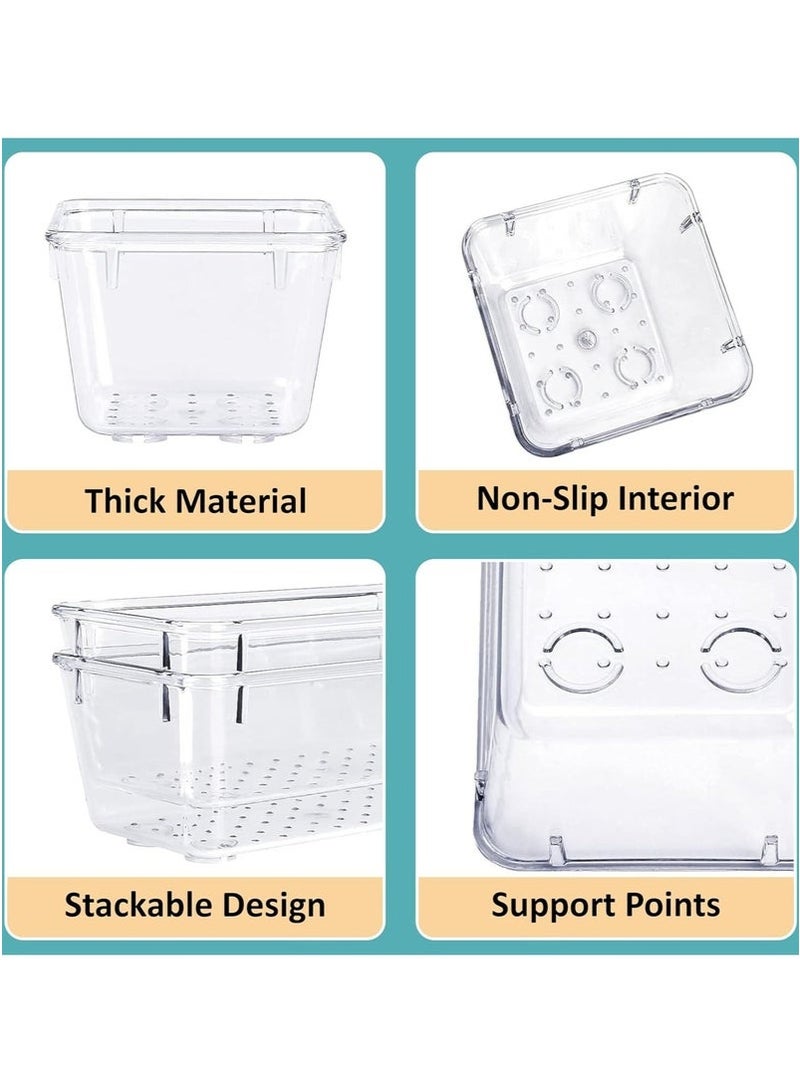 كيتشينو مجموعة منظم للأدراج من 8 قطع ، أربعة أحجام متعددة  ، صناديق تخزين للمكياج، وأواني المطبخ والمكاتب - Image 4
