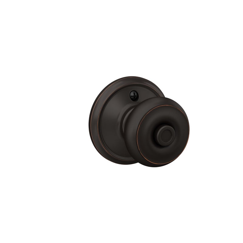 Schlage F40 GEO 716 Georgian Door Knob, Bed & Bath Privacy Lock, Aged Bronze - Image 4