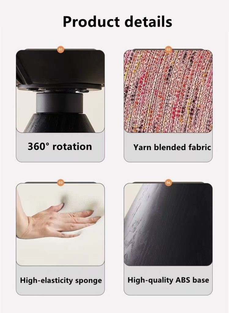 كوتيس كرسي مكياج دوار كرسي أريكة كرسي طعام لغرفة النوم وغرفة المعيشة مصنوع من خيوط ABS متعدد الألوان 47x56x79 سم - Image 5