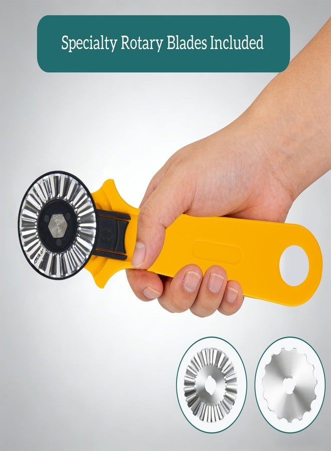 MrCarbon Rotary Cutter Set for Sewing & Quilting, 28mm & 45mm Fabric Cutters with Extra Blades, Foldable A3 Cutting Mat, Scissors, Rulers & Craft Tools Kit for Fabric Cutting, Patchwork, DIY Crafts - Image 4