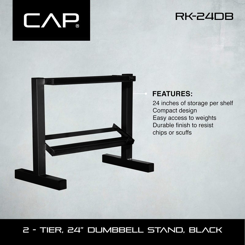 CAP Barbell رف تخزين الدمبل الأسود 24 بوصة من CAP Barbell - Image 5
