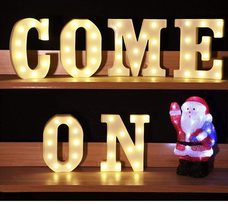 MIRADH LED Marquee Letter Lights Sign; Light Up Alphabet Letters for Wedding Birthday Party Christmas Home Bar Decoration; Warm White (Letter-N) - Image 4