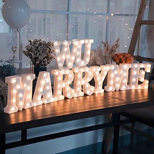 MIRADH LED Marquee Letter Lights Sign; Light Up Alphabet Letters for Wedding Birthday Party Christmas Home Bar Decoration; Warm White (Letter-N) - Image 5