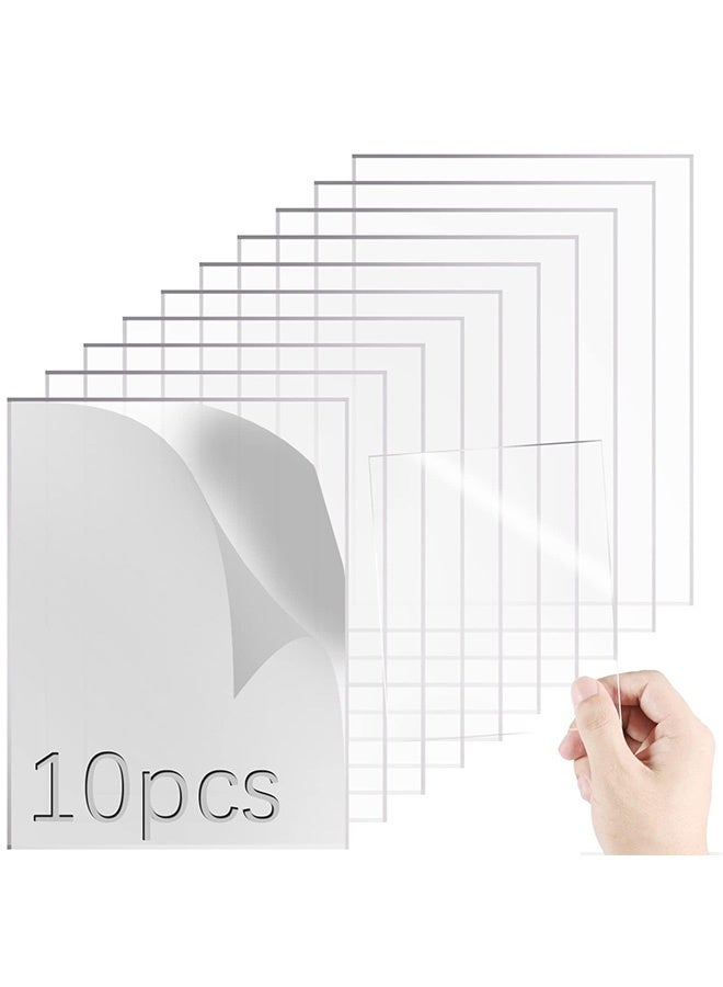 Peachjoy Acrylic Sheet, 10pcs Clear Perspex Sheet Plexiglass, 1mm Plastic Sheet for Painting Picture Frame Glass Replacement Square Panel Boards Display Cases Printing Craft DIY (7x5 Inch)  - Image 1