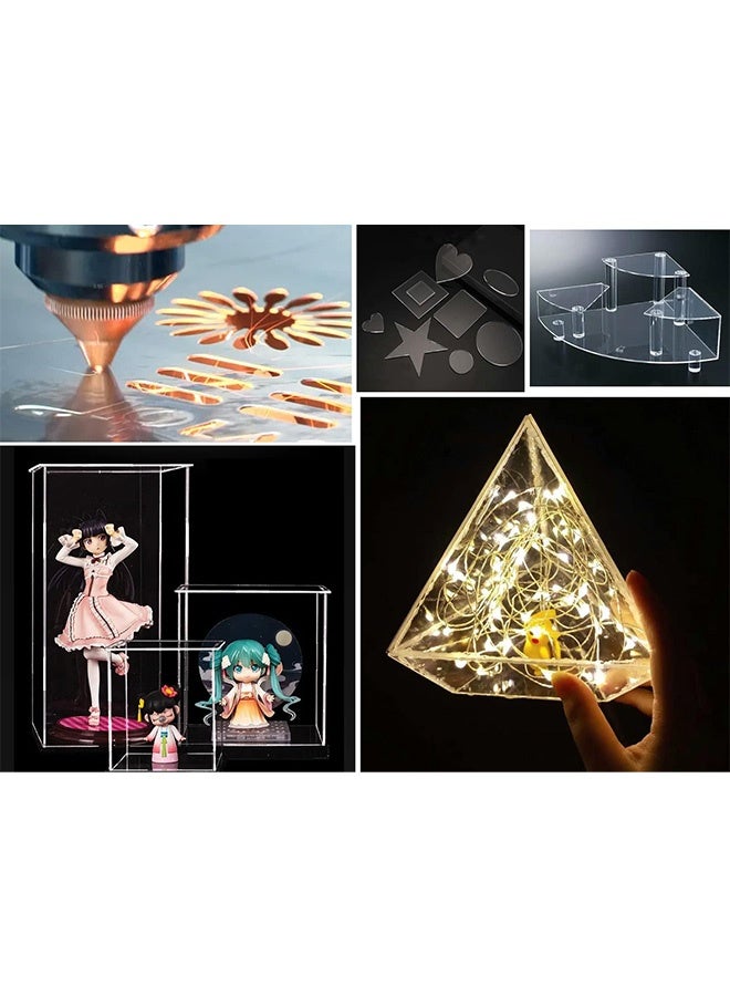 Peachjoy Acrylic Sheet, 10pcs Clear Perspex Sheet Plexiglass, 1mm Plastic Sheet for Painting Picture Frame Glass Replacement Square Panel Boards Display Cases Printing Craft DIY (7x5 Inch)  - Image 5