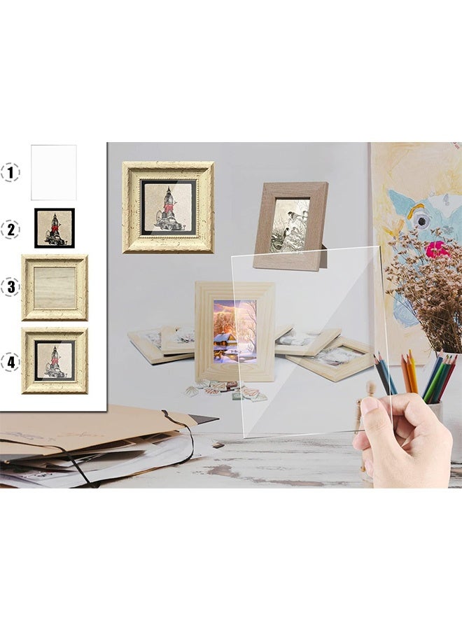 Peachjoy Acrylic Sheet, 10pcs Clear Perspex Sheet Plexiglass, 1mm Plastic Sheet for Painting Picture Frame Glass Replacement Square Panel Boards Display Cases Printing Craft DIY (7x5 Inch)  - Image 4