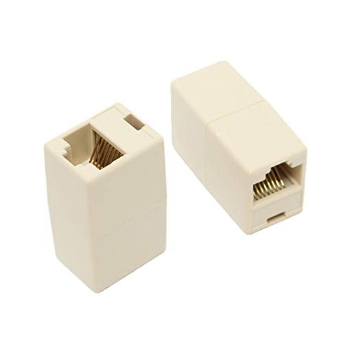 FENTICO RJ45 Coupler Female to Female Ethernet Coupler Jointer in-Line Coupler for Cat7 Cat6 Cat5 Cat5e Ethernet Cable Extender Adapter (Cream, 2 Pcs) - Image 1