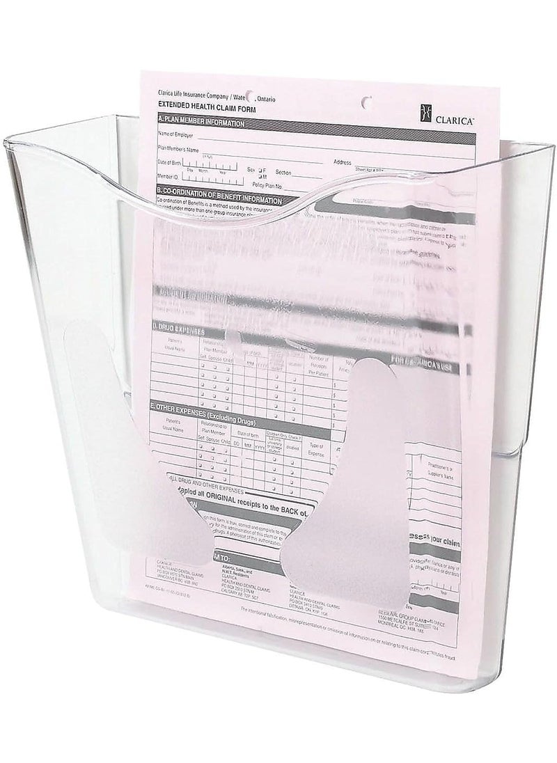 Deflecto Deflecto 63001 Wall Pocket Vertical Ltr 1014Inch x4Inch x10Inch  Clear  - Image 2