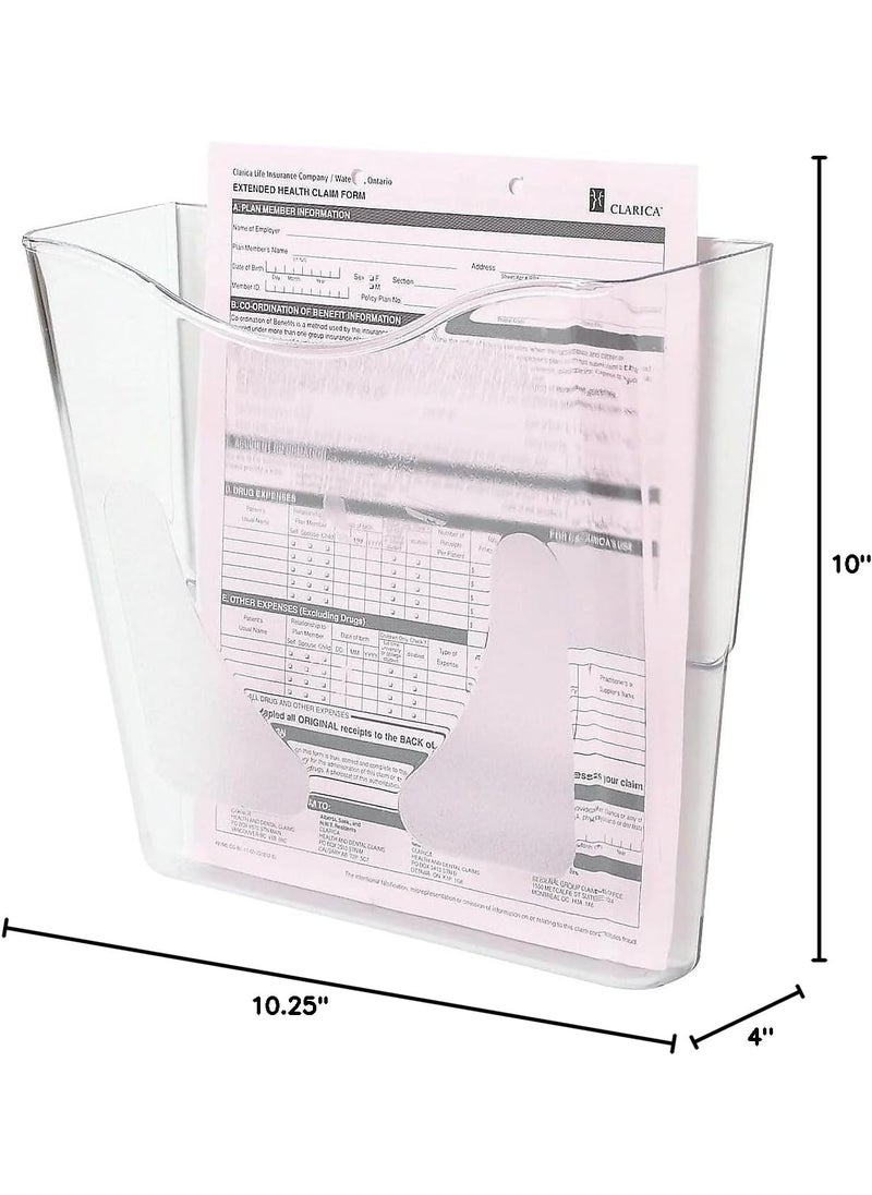 Deflecto Deflecto 63001 Wall Pocket Vertical Ltr 1014Inch x4Inch x10Inch  Clear  - Image 4