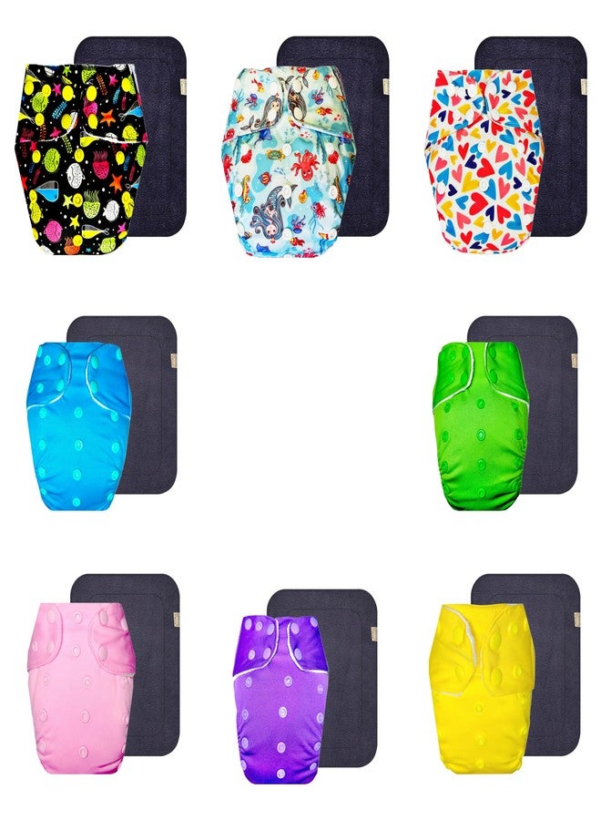 حفاضات دمبلدو القماشية الممتازة مع حشوة سوداء (عبوة من 8 قطع) | شعور بالجفاف والراحة | تهوية جيدة | مناسبة للسفر | مثالية للأطفال الصغار | من 3 أشهر إلى 3 سنوات | للجنسين - Image 1