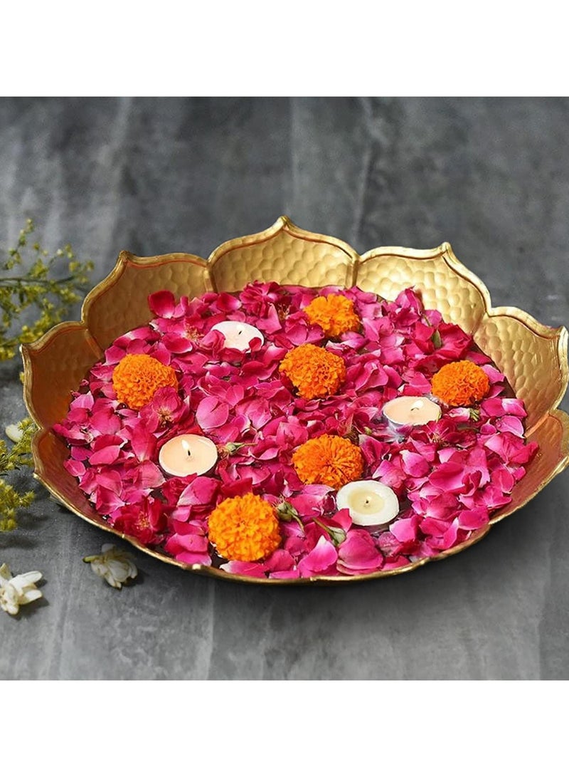 وعاء على شكل دائري من خشب الآس وود (عبوة من قطعة واحدة)، وعاء حامل شموع ديوالي، حامل شموع عيد الميلاد، ديكورات ديوالي، ديكور ديوالي، هدايا ديوالي (32 × 32 × 10 سم) - Image 1