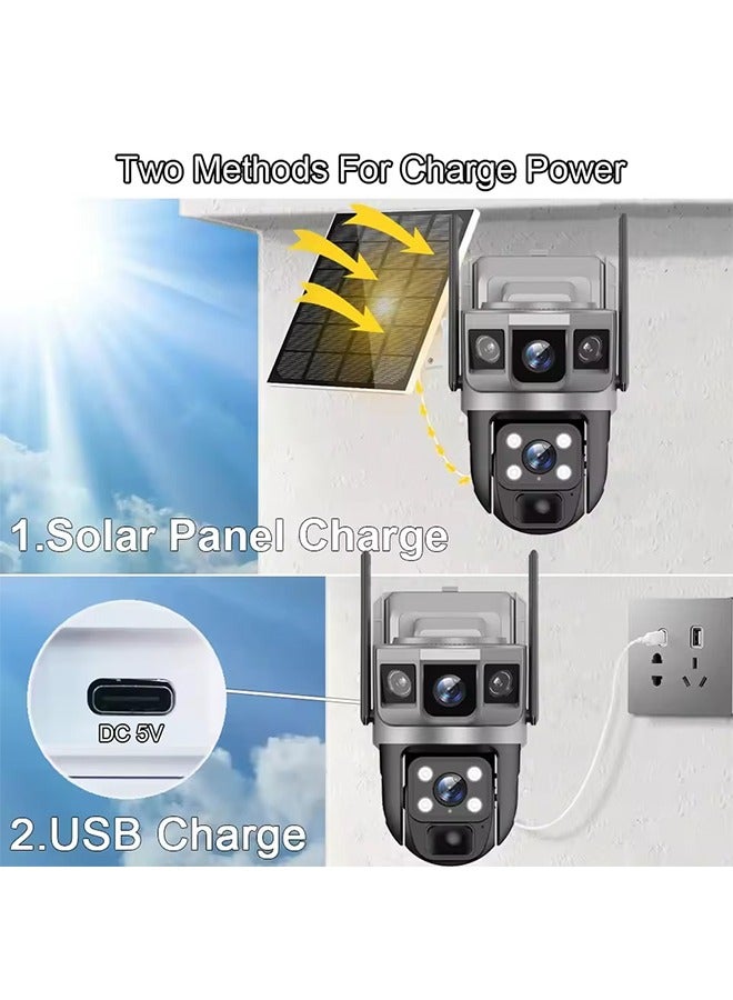 IqwiCam Solar Security Cameras with 64GB SD Card, 4G Solar Cameras, 360° PTZ Surveillance Camera with Dual Lens, Night Vision, 2-Way Audio, PIR Motion Detection, Humanoid Auto Tracking  - Image 4