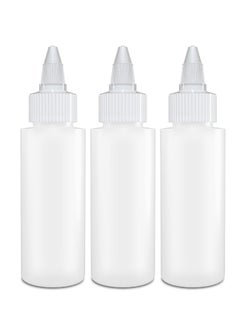 BRIGHTFROM BRIGHTFROM Twist Top Applicator Bottles, Squeeze 2 OZ Empty Plastic Bottles, Refillable, Open/Close Nozzle - Multi Purpose (Pack of 3)  - Image 1
