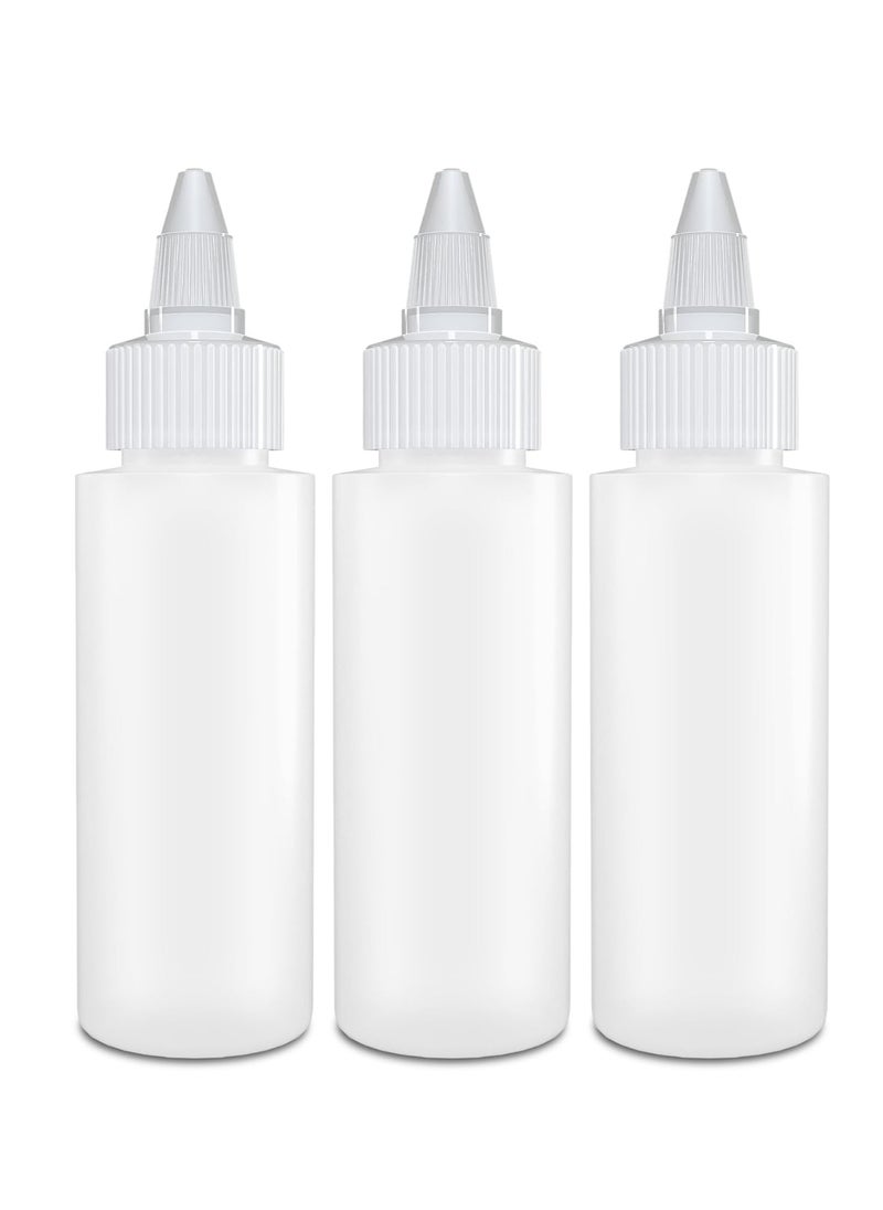 BRIGHTFROM - BRIGHTFROM Twist Top Applicator Bottles, Squeeze 2 OZ Empty Plastic Bottles, Refillable, Open/Close Nozzle - Multi Purpose (Pack of 3) - Image 1