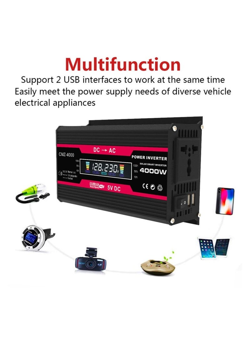 MUNTAQI محول الطاقة الشمسية للمركبات 4000 واط، محول موجة جيبية، 12 فولت إلى 230 فولت، لمراوح السيارات/محطات الهواء الطلق - Image 5