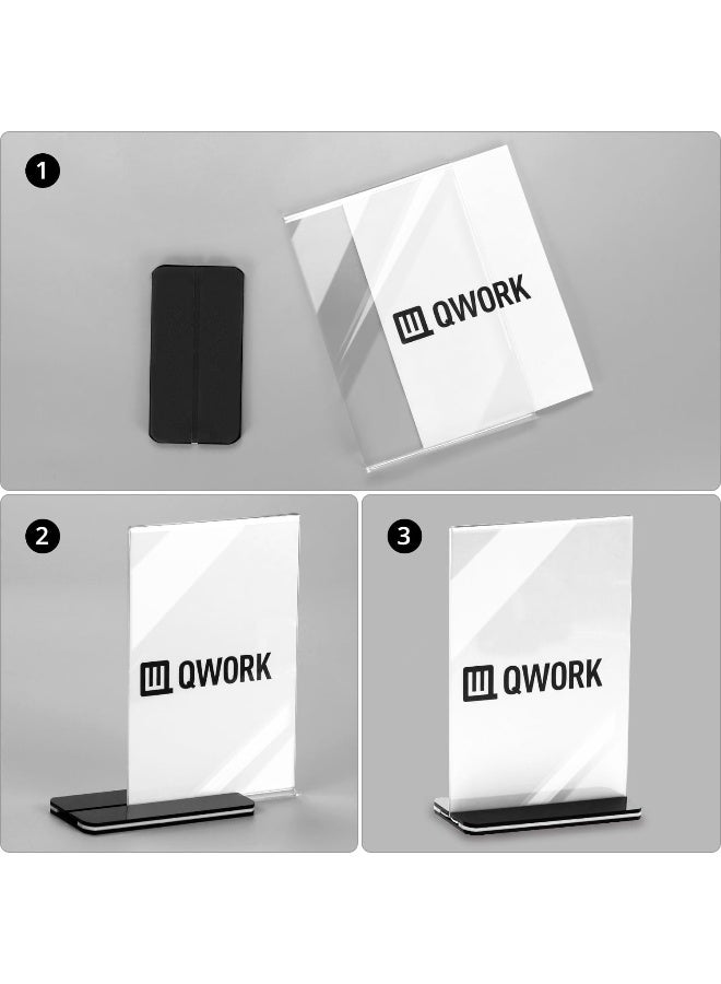 TPGP Pack of 6 A6 Acrylic Table Stands with Solid Base, Double-Sided Acrylic Display Stand for Office, Restaurant, Cafe, Shop, Wedding - Image 5