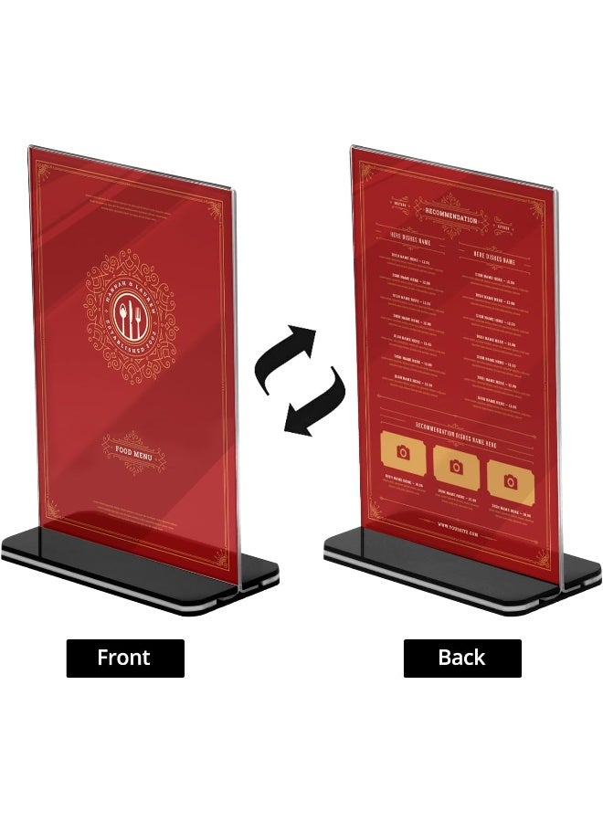 TPGP Pack of 6 A6 Acrylic Table Stands with Solid Base, Double-Sided Acrylic Display Stand for Office, Restaurant, Cafe, Shop, Wedding - Image 4