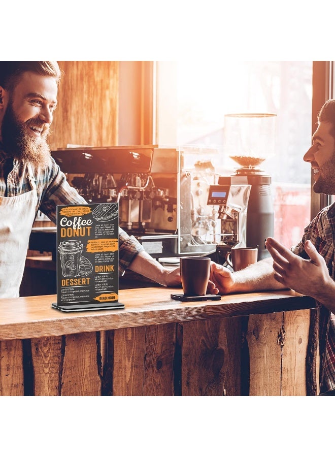 TPGP Pack of 6 A6 Acrylic Table Stands with Solid Base, Double-Sided Acrylic Display Stand for Office, Restaurant, Cafe, Shop, Wedding - Image 3