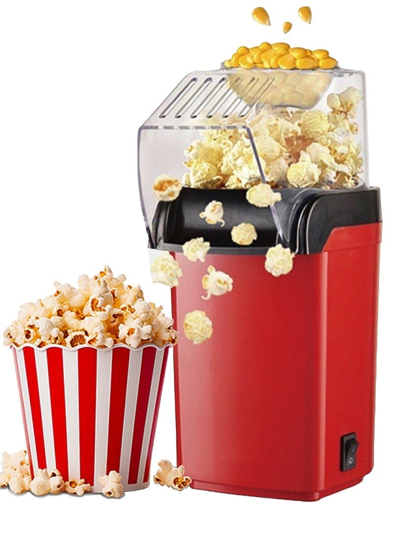 Aijmil آلة صنع الفشار بالهواء الساخن 1200 واط، سريعة لتحضير طعام صحي في 2-3 دقائق، 1.8 لتر، 1200 واط، JYDQ-01H، أحمر - Image 1