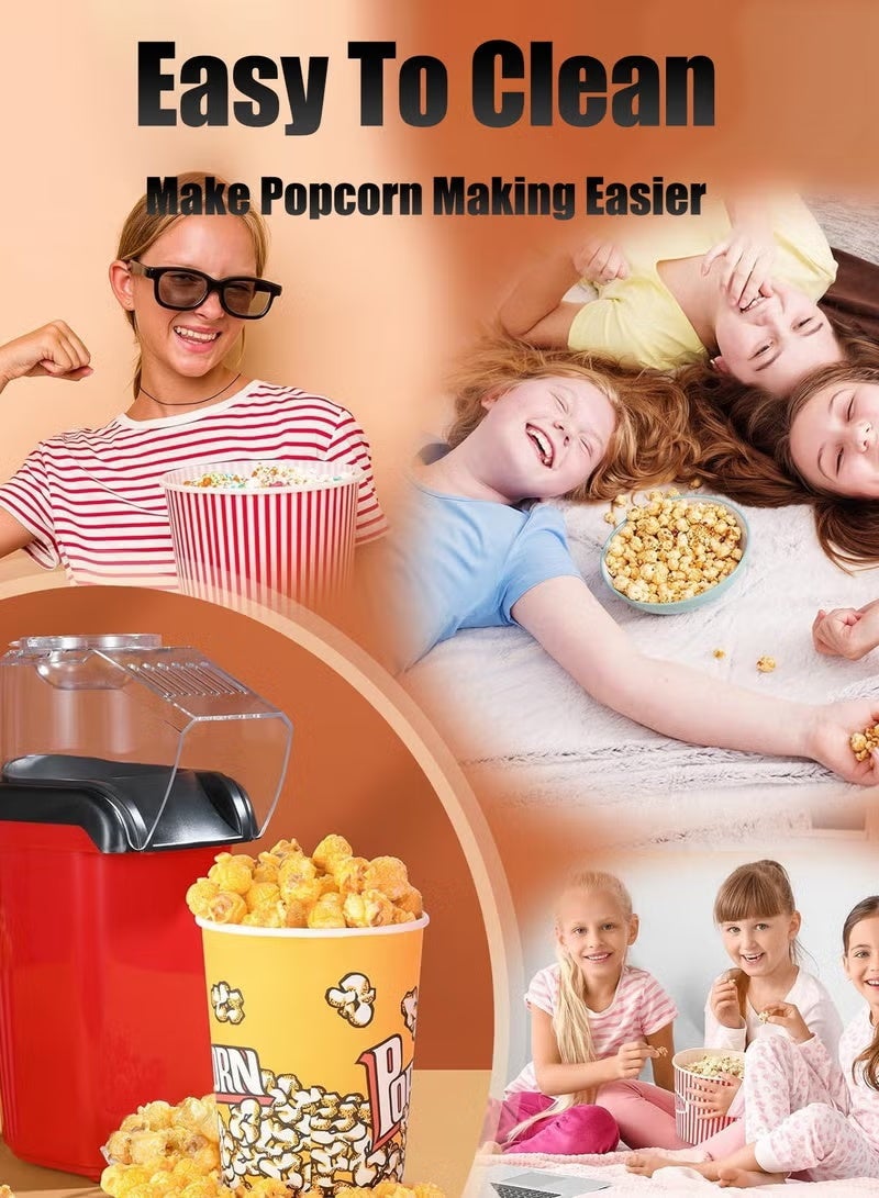 Aijmil آلة صنع الفشار بالهواء الساخن 1200 واط، سريعة لتحضير طعام صحي في 2-3 دقائق، 1.8 لتر، 1200 واط، JYDQ-01H، أحمر - Image 3