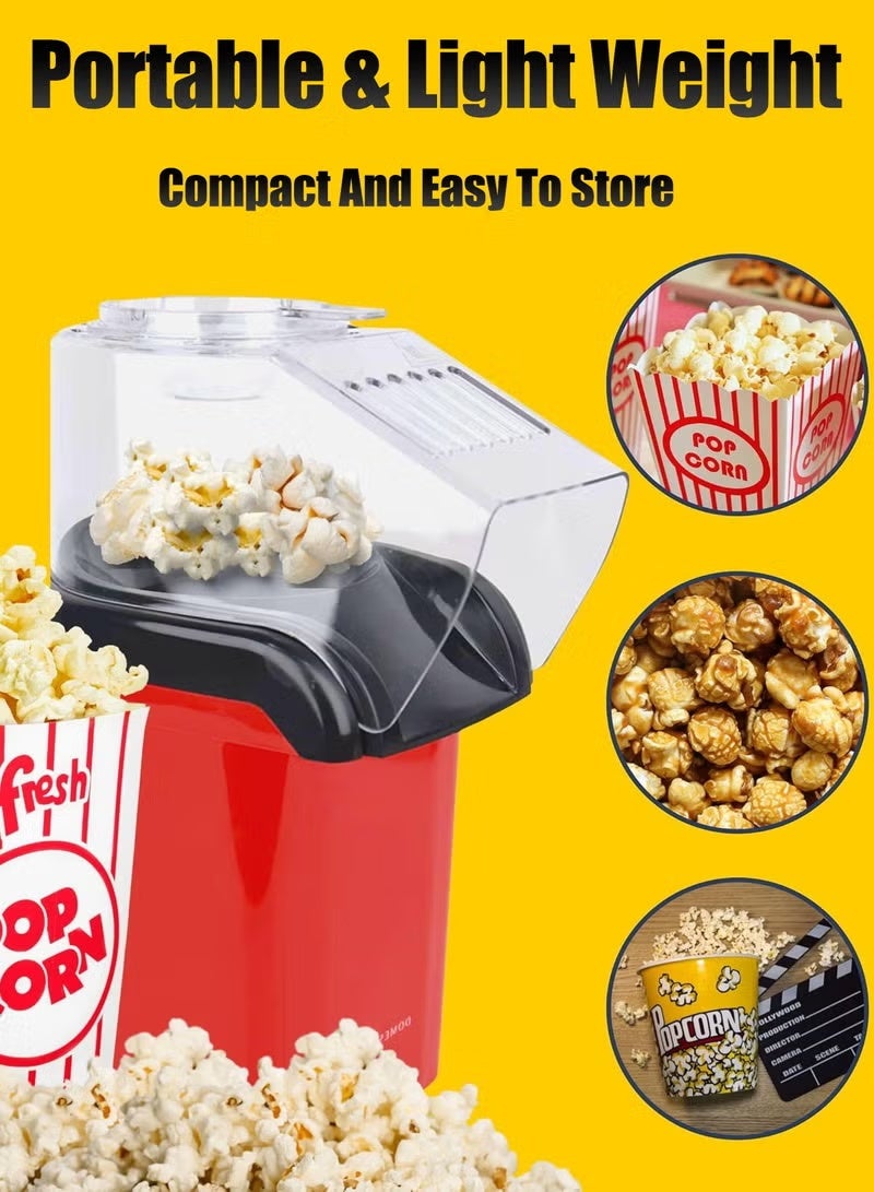 Aijmil آلة صنع الفشار بالهواء الساخن 1200 واط، سريعة لتحضير طعام صحي في 2-3 دقائق، 1.8 لتر، 1200 واط، JYDQ-01H، أحمر - Image 5