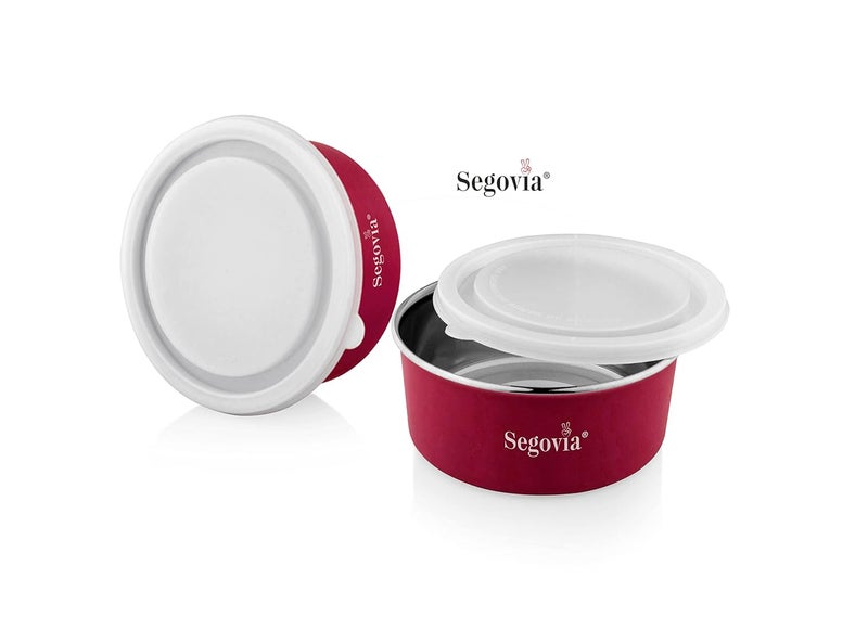 SEGOVIA Stainless Steel Airtight Containers for Storage with Transparent Lid Microwave Safe Containers Leakproof Container for Kitchen Storage 400 ML Pack of 2 - Image 2